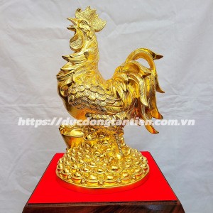 Tượng gà phong thủy mạ vàng 24k