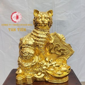 Tượng mèo phong thủy mạ vàng 24k