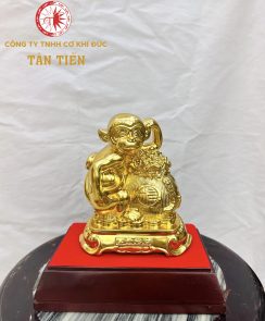 Tượng Khỉ Đồng Mạ Vàng 24k