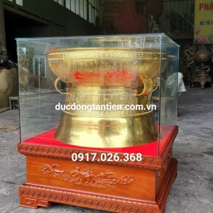 Quả Trống Đồng Dát Vàng 24k