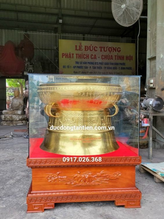 Trống Đồng dát vàng 24k