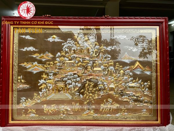 Bức Tranh Đền Hùng Bằng Đồng Mạ Vàng Bạc