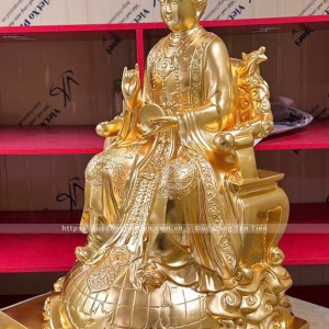 Tượng Diệu Trì Địa Mẫu Bằng Đồng Dát Vàng 24k