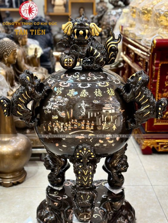 Đỉnh Thất Lân Bằng Đồng Khảm Tam Khí